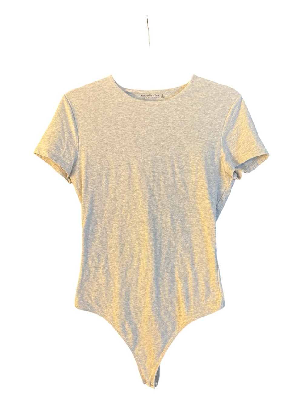 Abercrombie & Fitch Light Heather Gray Crew Neck Bodysuit Size L great condition